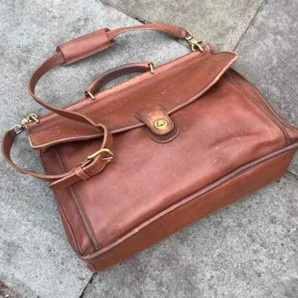 RARE Vintage Coach Beekman Briefcase 1990s - Made in Italy - Picture 2 of 12